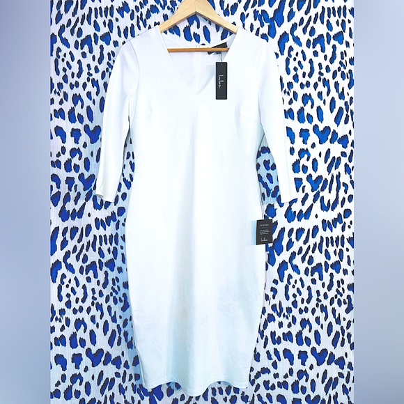 White Bodycon Midi Dress - Picture 1 of 7